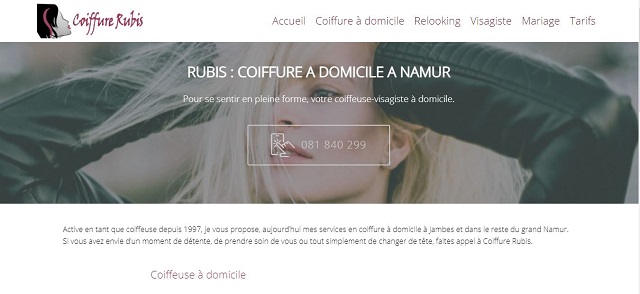 Aperçu du site Coiffure Rubis